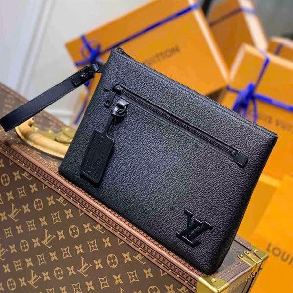 VCT38 Ví Khóa Vân Tay,Ví Khóa Số, Ví Nam Cầm tay, Clutch Cầm Tay Nam Da Bò Louis Vuitton