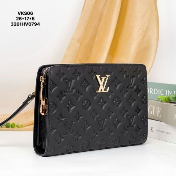 VKS06 Ví Khóa Số, Ví Nam Cầm tay, Clutch Cầm Tay Nam Da Bò Louis Vuitton