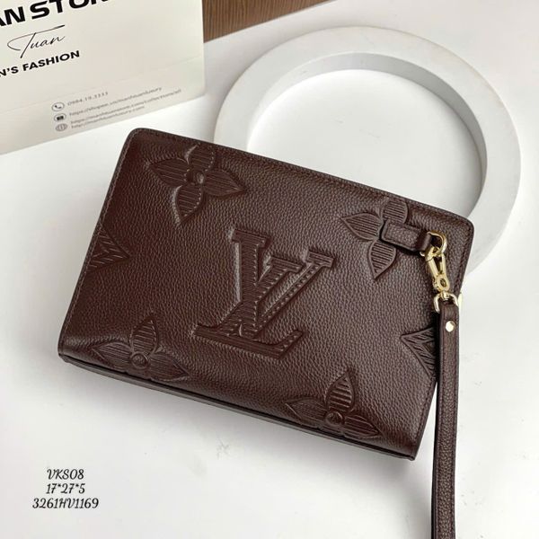VKS08 Ví Khóa Số, Ví Nam Cầm tay, Clutch Cầm Tay Nam Da Bò Louis Vuitton