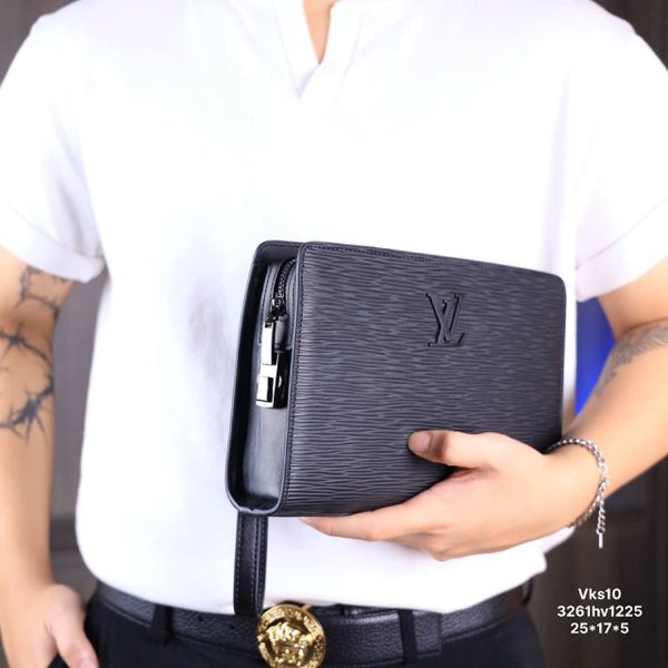 VKS10 Ví Khóa Số, Ví Nam Cầm tay, Clutch Cầm Tay Nam Da Bò Louis Vuitton