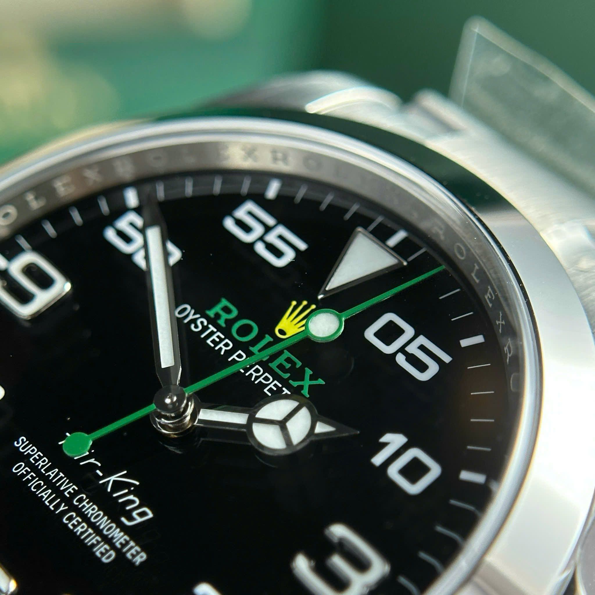 Đồng hồ Rolex Air King 126900 Replica 11 mặt đen nhà máy Clean 40mm