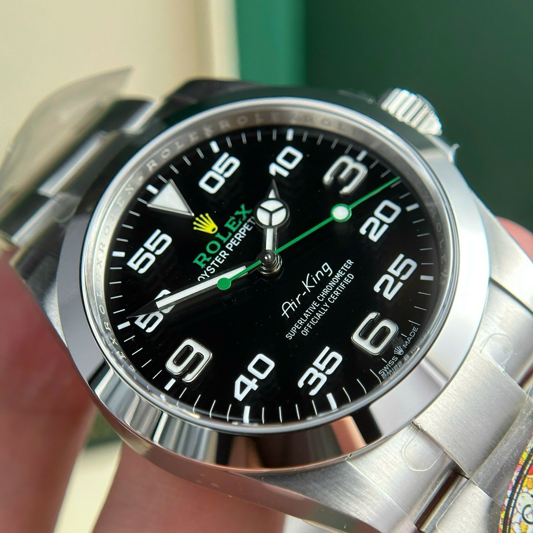 Đồng hồ Rolex Air King 126900 Replica 11 mặt đen nhà máy Clean 40mm