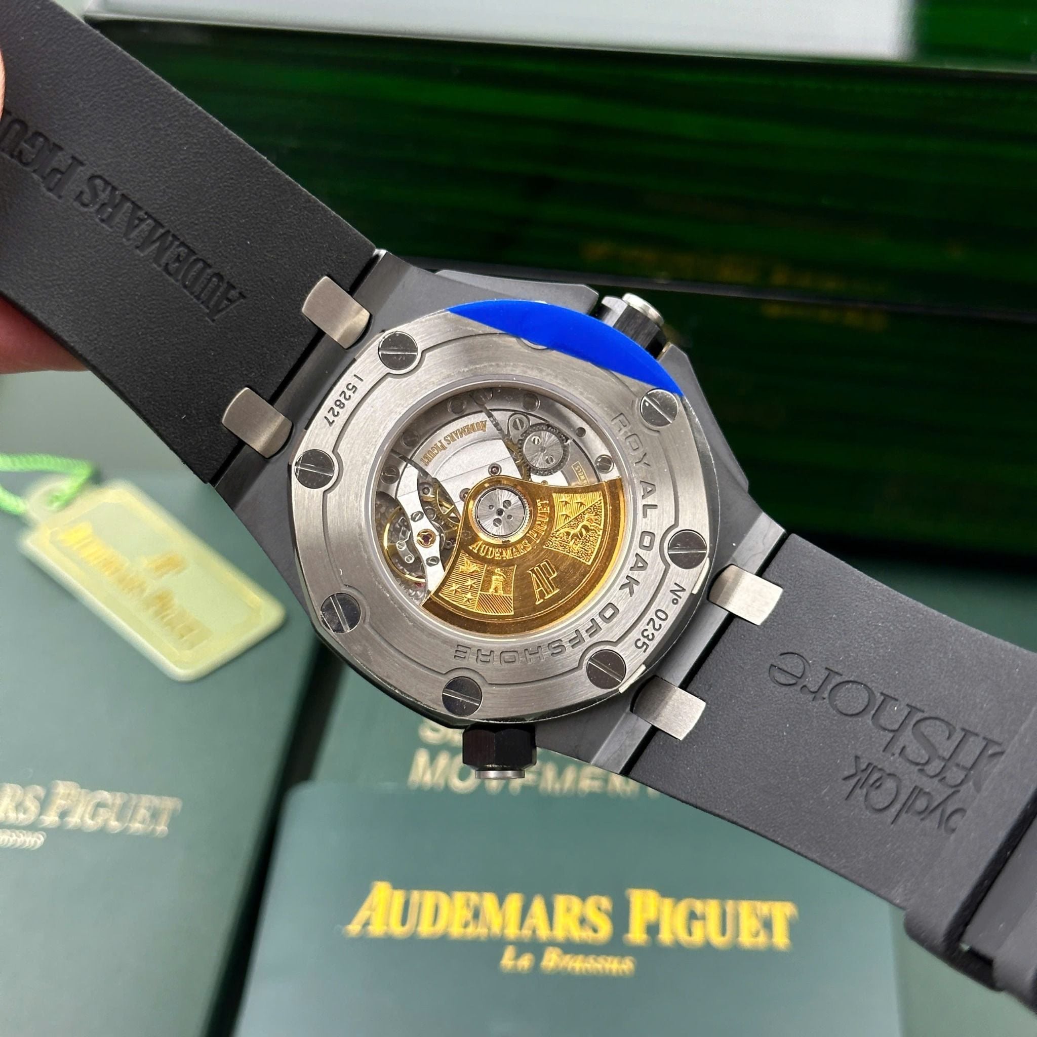 ĐỒNG HỒ AUDEMARS PIGUET ROYAL OAK OFFSHORE DIVER 15707CE VỎ GỐM MẶT ĐEN 1:1 42MM