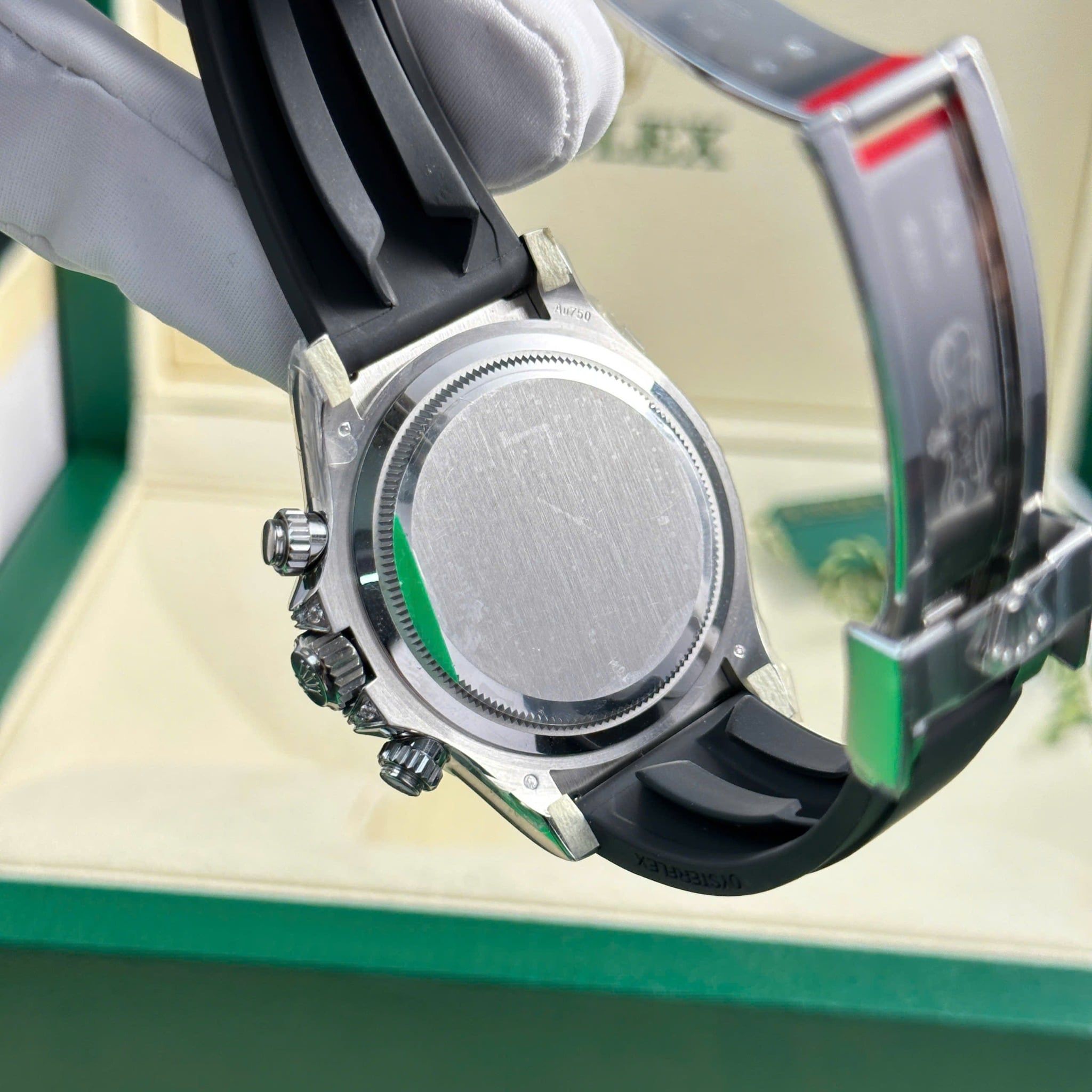 Rolex Daytona 126535TBR-0002 Mặt Số Hồng Sundust Chế Tác Đá Dây Cao Su Replica 1:1 40mm