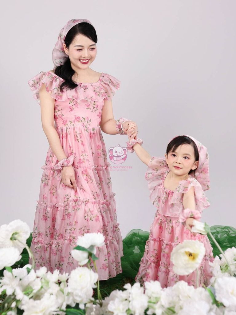 Váy Lụa Ngọc Trai Cao Cấp Mẹ và Bé - Nàng Thơ Sử Quân