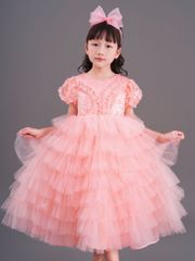 Váy công chúa kim sa dáng dài, sang trọng, quý phái, cho bé từ 7kg tới 38kg