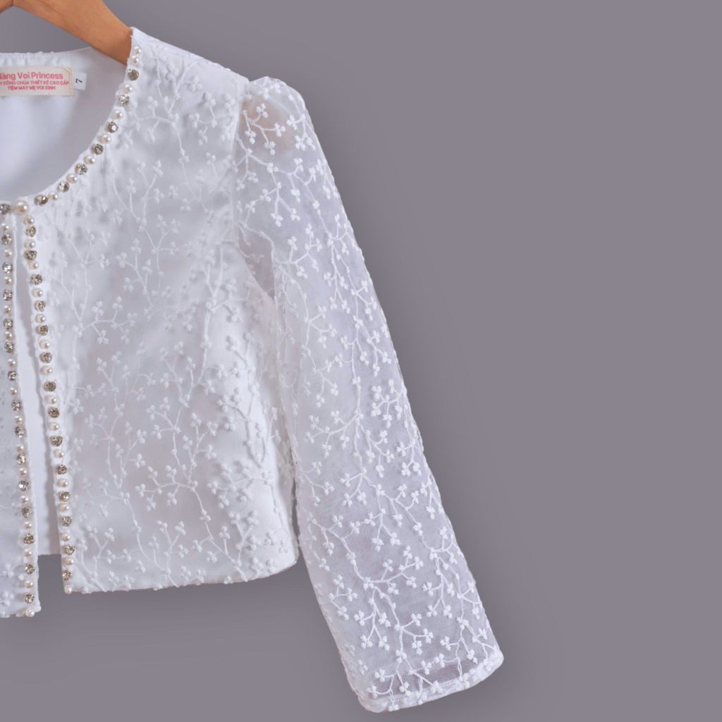 Set váy công chúa trắng tinh khôi Mimi Dress - Cho bé từ 7kg tới 35kg