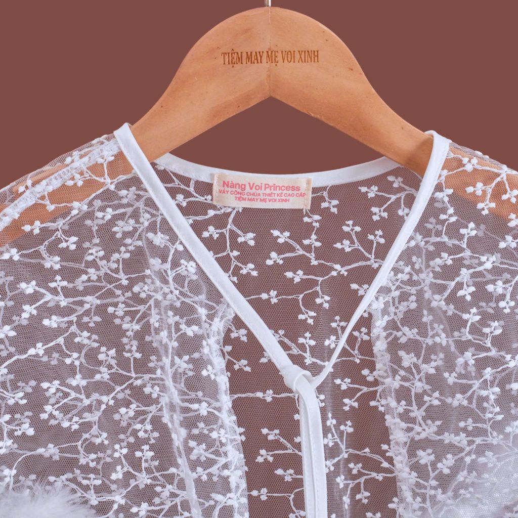 Set váy công chúa trắng tinh khôi Mimi Dress - Cho bé từ 7kg tới 35kg