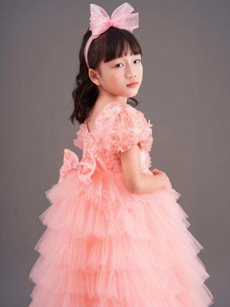 Váy công chúa kim sa dáng dài, sang trọng, quý phái, cho bé từ 7kg tới 38kg