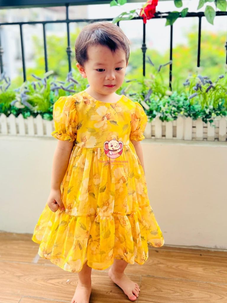 Váy voan tơ mềm, hoa hồng cho bé từ 7 tới 42Kg - Tiệm May Mẹ Voi Xinh