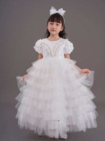 Váy công chúa kim sa dáng dài, sang trọng, quý phái, cho bé từ 7kg tới 38kg