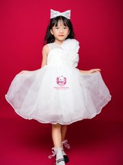 Váy công chúa hoa hồng lệch vai, cho bé từ 7kg tới 45kg