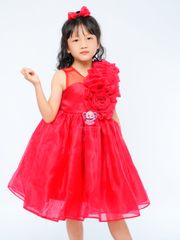 Váy công chúa hoa hồng lệch vai, cho bé từ 7kg tới 45kg