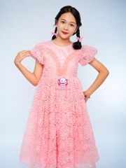 Váy công chúa cẩm tú cầu dáng dài, sang trọng, quý phái, cho bé từ 8kg tới 38kg