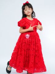 Váy công chúa cẩm tú cầu dáng dài, sang trọng, quý phái, cho bé từ 8kg tới 38kg