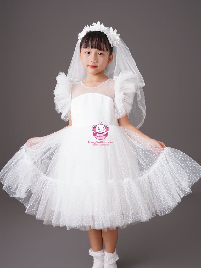 Váy công chúa chấm bi Hàn Quốc, bồng bềnh cho bé từ 7kg tới 35kg