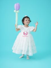 Váy công chúa cẩm tú cầu dáng dài, sang trọng, quý phái, cho bé từ 8kg tới 38kg