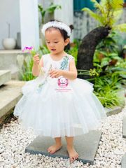 Váy công chúa 2 tầng, thêu hoa xinh, cho bé từ 7kg tới 35kg