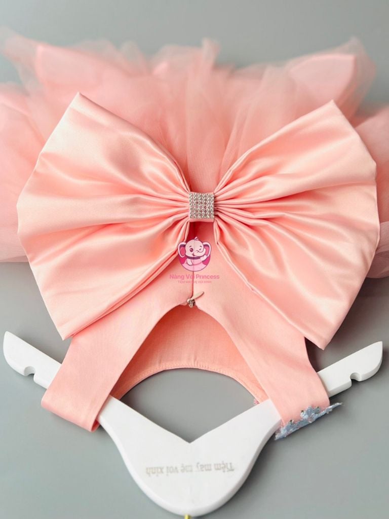 Váy công chúa 2 tầng, thêu hoa xinh, cho bé từ 7kg tới 35kg