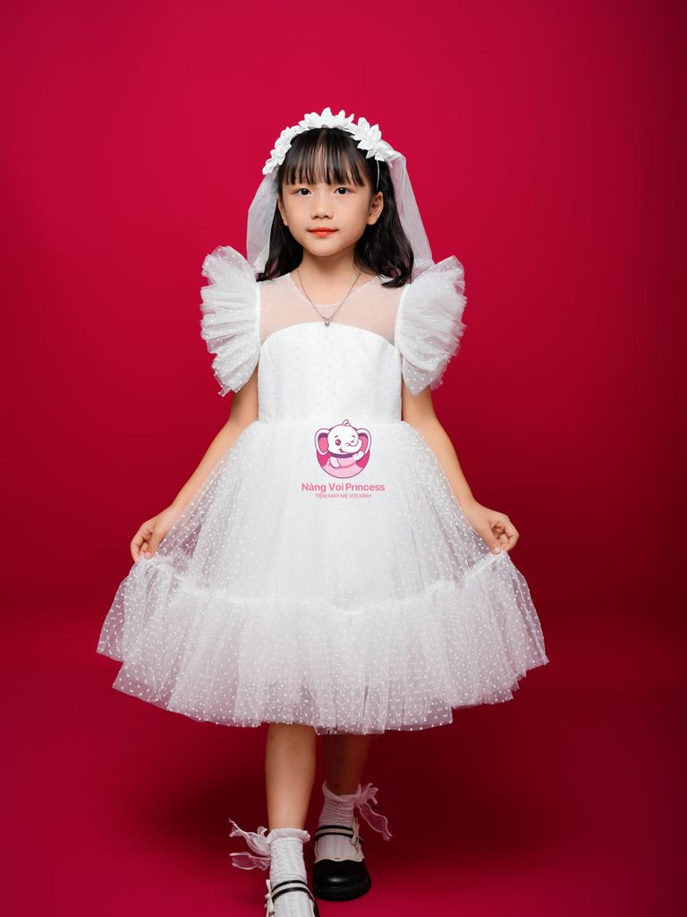 Váy công chúa chấm bi Hàn Quốc, bồng bềnh cho bé từ 7kg tới 35kg