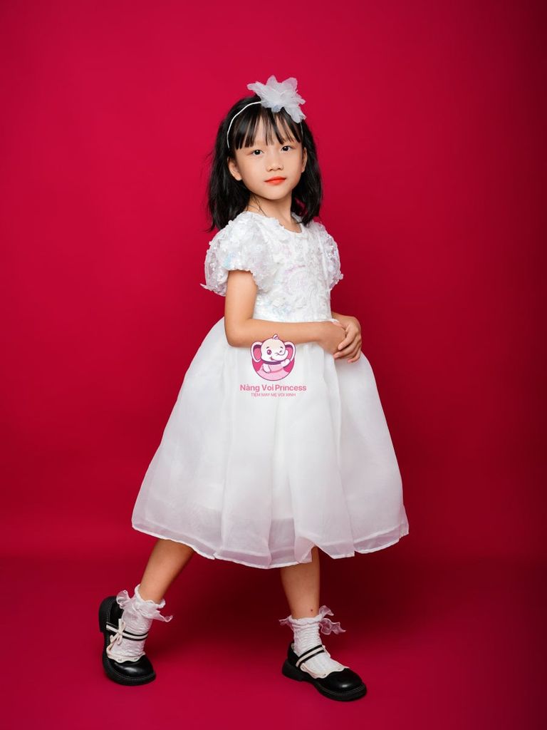 Váy công chúa kim sa tay bồng, cho bé từ 7kg tới 35kg