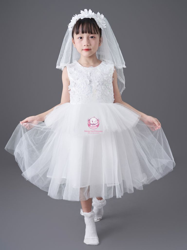Váy công chúa kim sa 2 tầng, cho bé từ 7kg tới 35kg