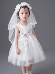 Váy công chúa đính hoa, sát nách, mát mẻ cho bé từ 7kg tới 35kg