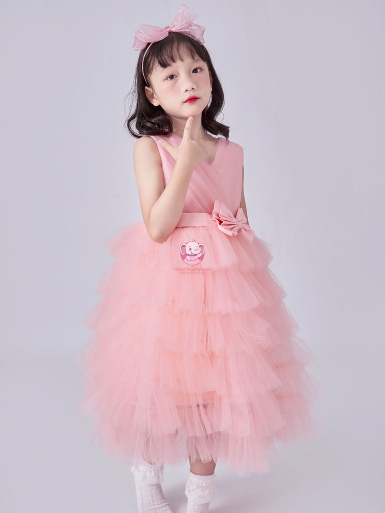 Váy công chúa xếp tầng, sát nách mát mẻ cho bé từ 7kg tới 45kg