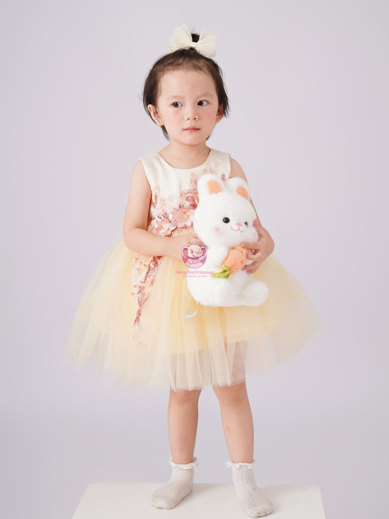 Váy công chúa đính hoa, sát nách, mát mẻ cho bé từ 7kg tới 35kg