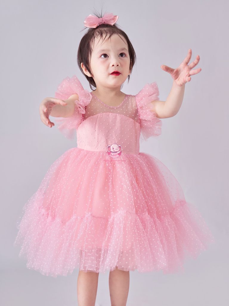 Váy công chúa chấm bi Hàn Quốc, bồng bềnh cho bé từ 7kg tới 35kg