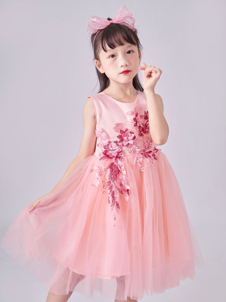 Váy công chúa đính hoa, sát nách, mát mẻ cho bé từ 7kg tới 35kg