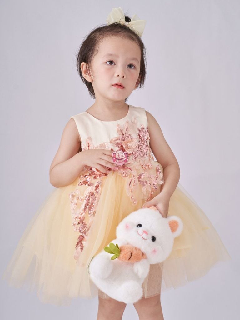 Váy công chúa đính hoa, sát nách, mát mẻ cho bé từ 7kg tới 35kg