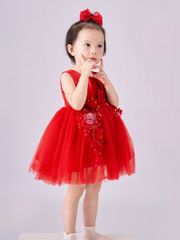 Váy công chúa đính hoa, sát nách, mát mẻ cho bé từ 7kg tới 35kg