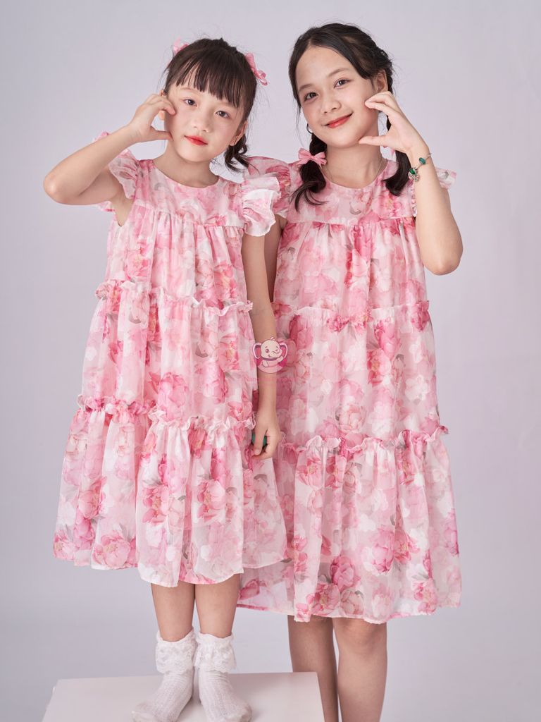 Váy voan ép cánh tiên, mềm mại, mặc ở nhà cho bé từ 7 tới 42kg - Tiệm May Mẹ Voi Xinh