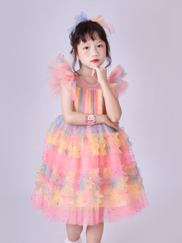 Váy công chúa cầu vồng, siêu bồng bềnh mềm mại cho bé từ 7kg tới 45kg