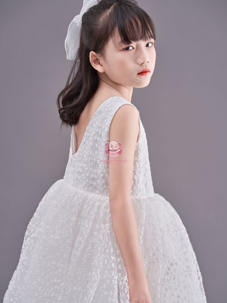 Set váy công chúa trắng tinh khôi Mimi Dress - Cho bé từ 7kg tới 35kg