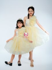 Váy công chúa hoa hồng lệch vai, cho bé từ 7kg tới 45kg