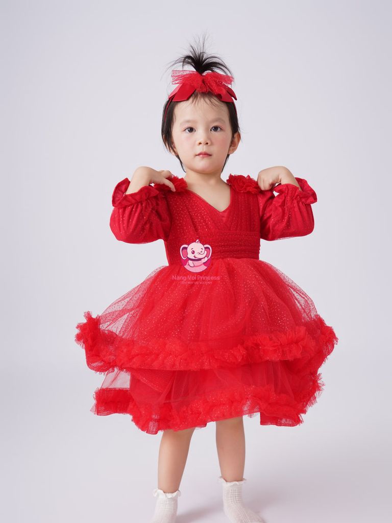 Váy sao nhũ, lung linh, sang trọng, cho bé từ 8kg tới 35kg