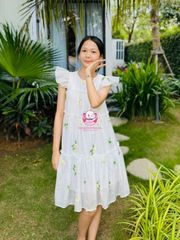 Váy voan lụa thêu hoa, mềm mại, đi học, đi chơi cho Mẹ và Bé - Tiệm May Mẹ Voi Xinh