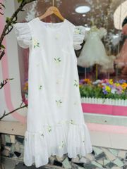 Váy voan lụa thêu hoa, mềm mại, đi học, đi chơi cho Mẹ và Bé - Tiệm May Mẹ Voi Xinh