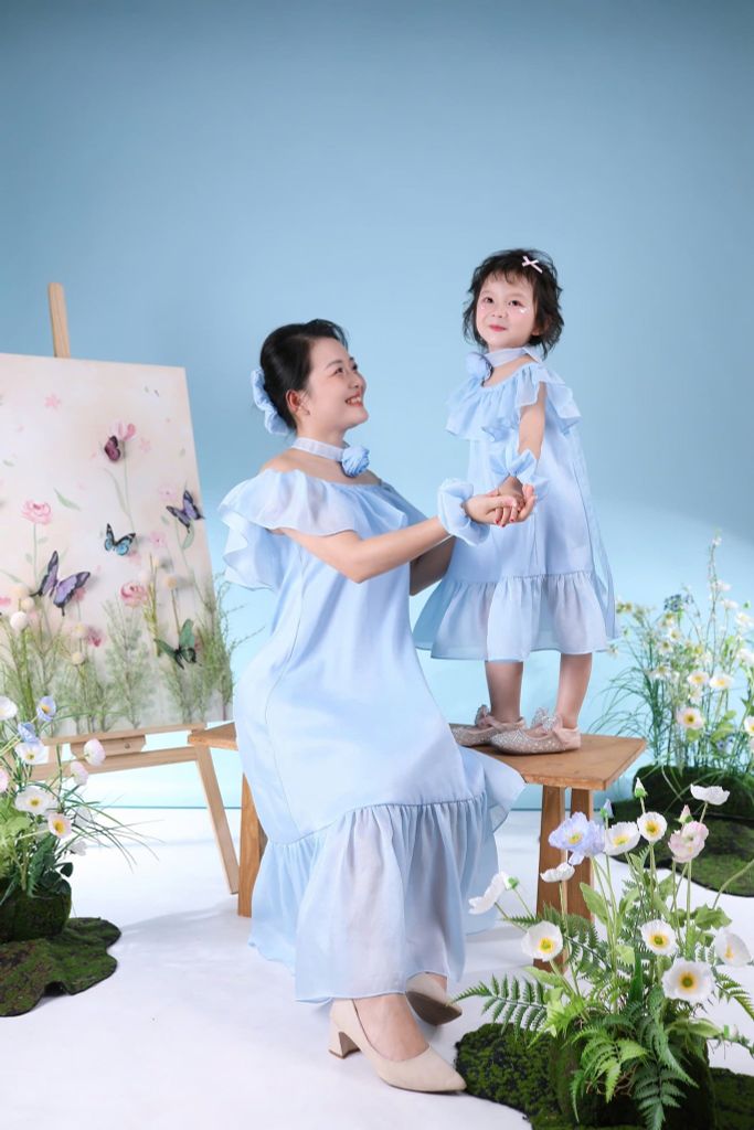 Váy tơ óng mẹ và bé Nàng Hạ - Thiết kế cao cấp