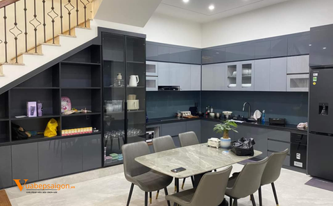 Tủ bếp nhựa đặc PVC phủ Acrylic VB01
