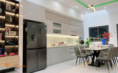 Tủ bếp nhựa đặc PVC phủ Acrylic