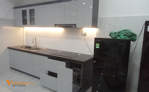 Tủ bếp nhựa đặc PVC phủ Acrylic