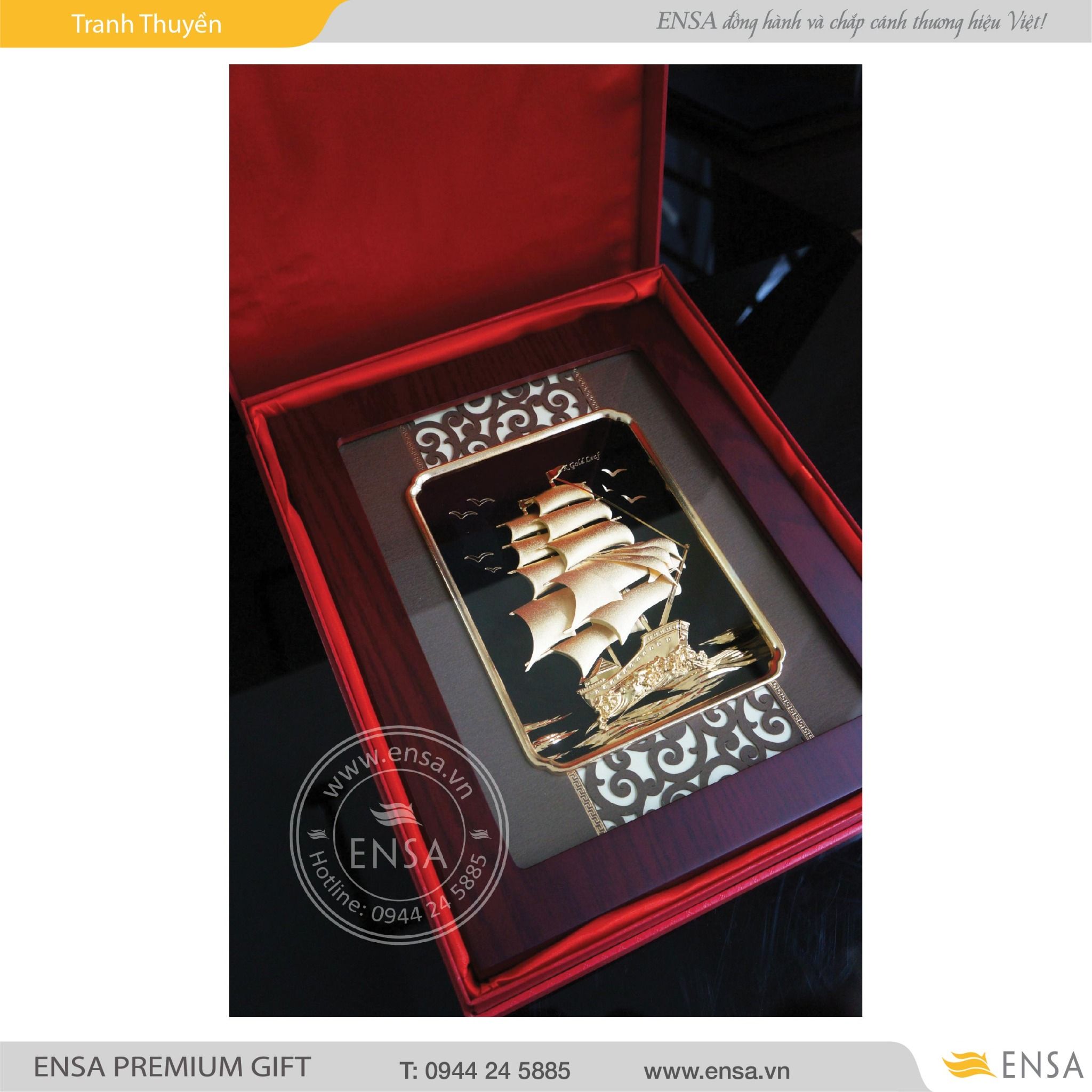  TRANH THUYỀN MẠ VÀNG 24K 