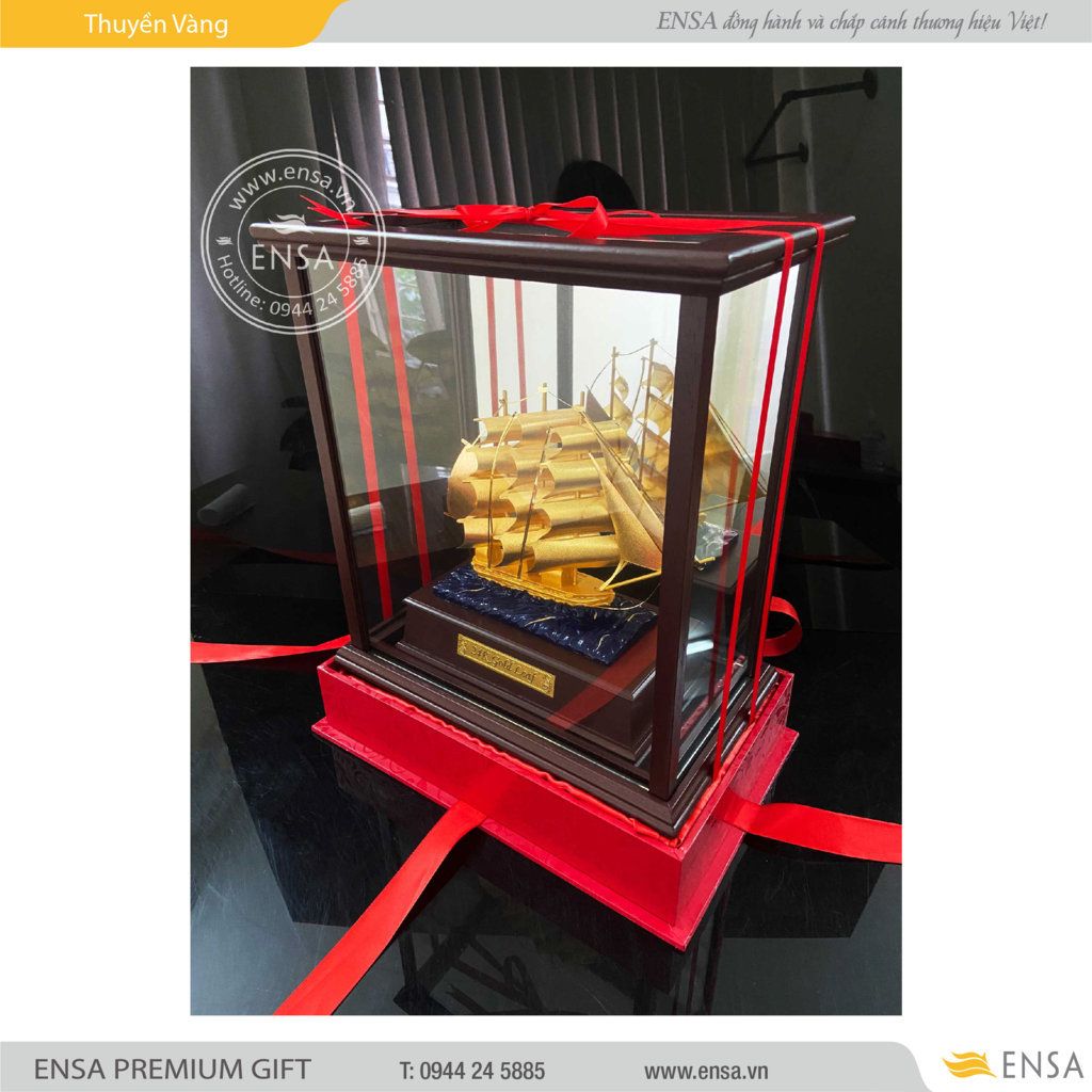  BIỂU TRƯNG THUYỀN MẠ VÀNG 24K 