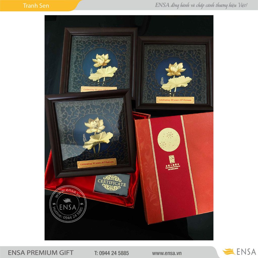  TRANH SEN MẠ VÀNG 24K (AIT) 