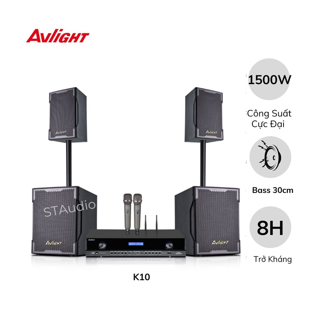 Dàn Karaoke Biểu Diễn Avlight K10 | Kết nối USB/AUX/Bluetooth