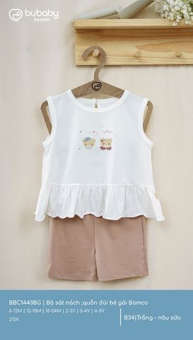Bộ sát nách ,quần đùi bé gái Bamco BBC1443BG.03YA05