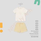 Bộ cộc tay cài vai áo màu be quần màu vàng nhạt Nous NL3S25-SC2-F03-PE-6M